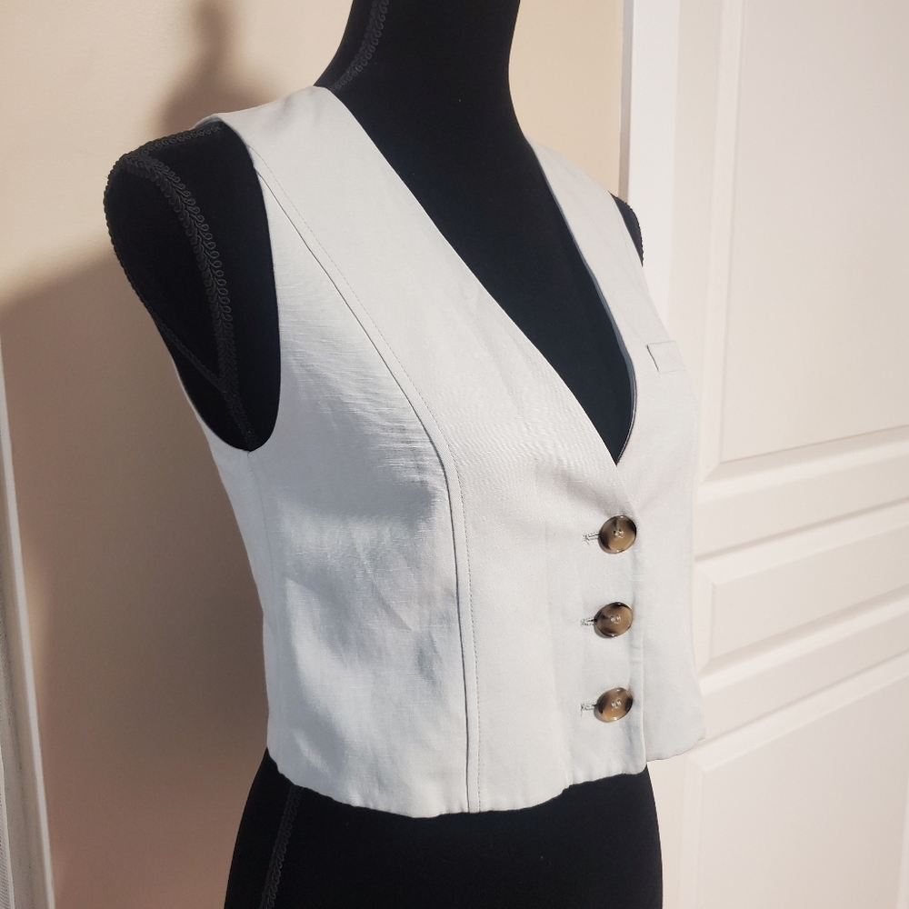 NWT ZARA Chic Cropped Vest Waistcoat